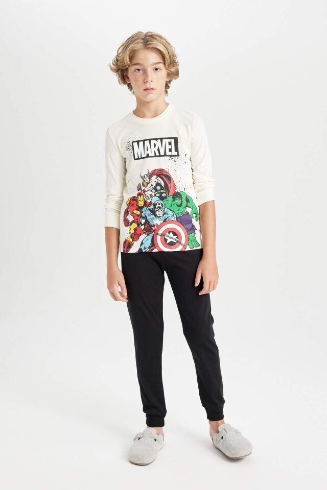 Erkek Çocuk Pijama Takımı Marvel Comics Uzun Kollu Üst Uzun Alt