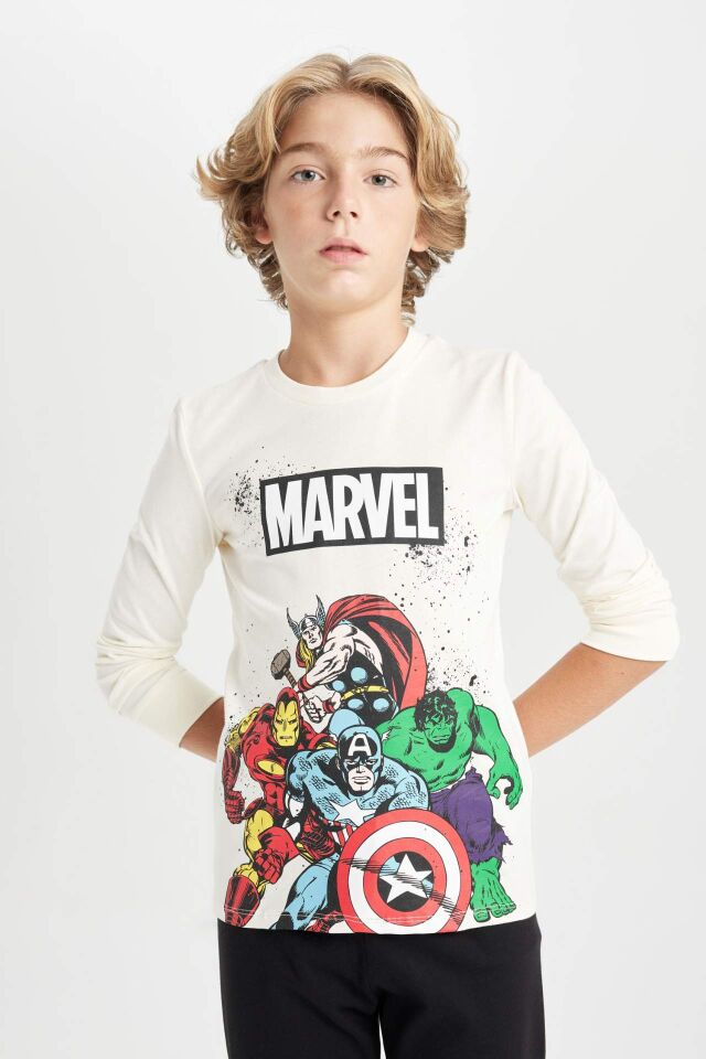 Erkek Çocuk Pijama Takımı Marvel Comics Uzun Kollu Üst Uzun Alt