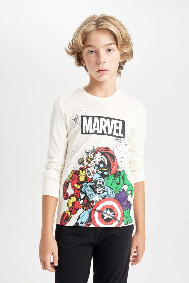 Erkek Çocuk Pijama Takımı Marvel Comics Uzun Kollu Üst Uzun Alt