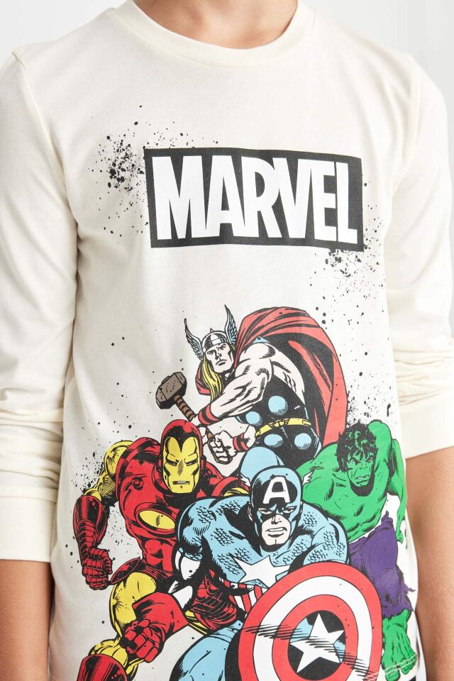 Erkek Çocuk Pijama Takımı Marvel Comics Uzun Kollu Üst Uzun Alt