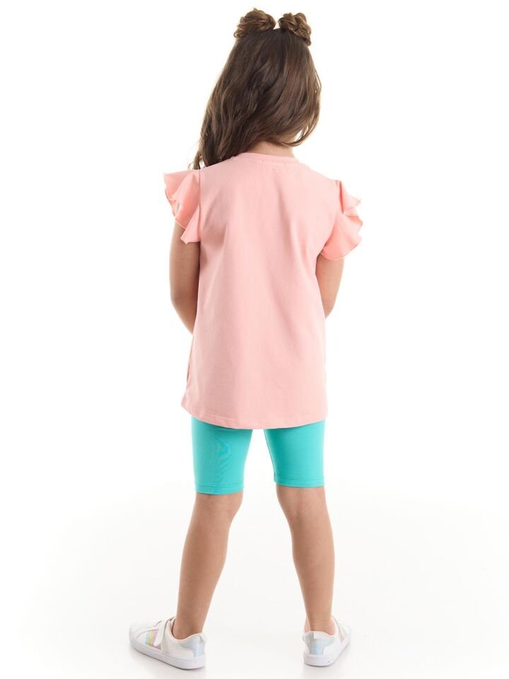 Hulahop Panda Kız Çocuk T-shirt Tayt Takım 3 Y - Pembe, Mavi