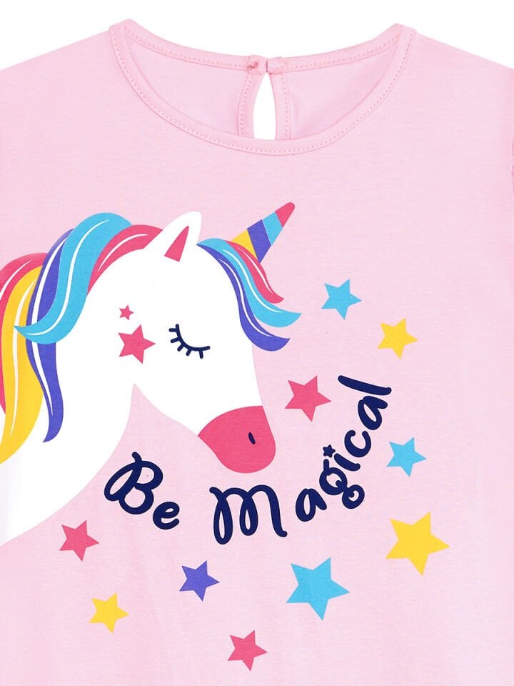 Unicorn Magic Kiz Çocuk Pembe Elbise