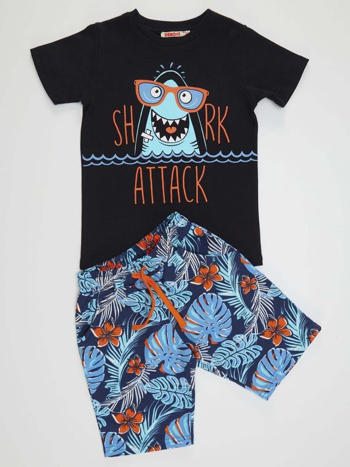 Shark Hawaii Erkek Çocuk T-shirt Şort Takım