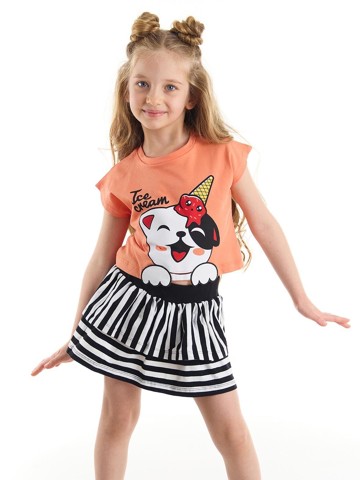 Upps Kız Çocuk T-Shirt Etek Takım 4 Y