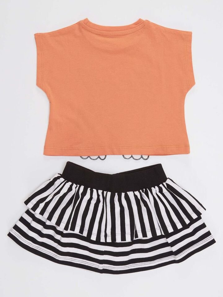 Upps Kız Çocuk T-Shirt Etek Takım 4 Y