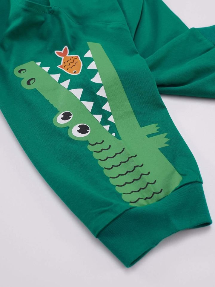 Oyun Zamanı Erkek Çocuk T-shirt Kapri Şort Takım 3 Y - Yeşil, Açık Gri