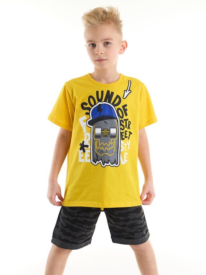 Sound Erkek Çocuk T-Shirt Şort Takım 5 Y - Sarı, Siyah