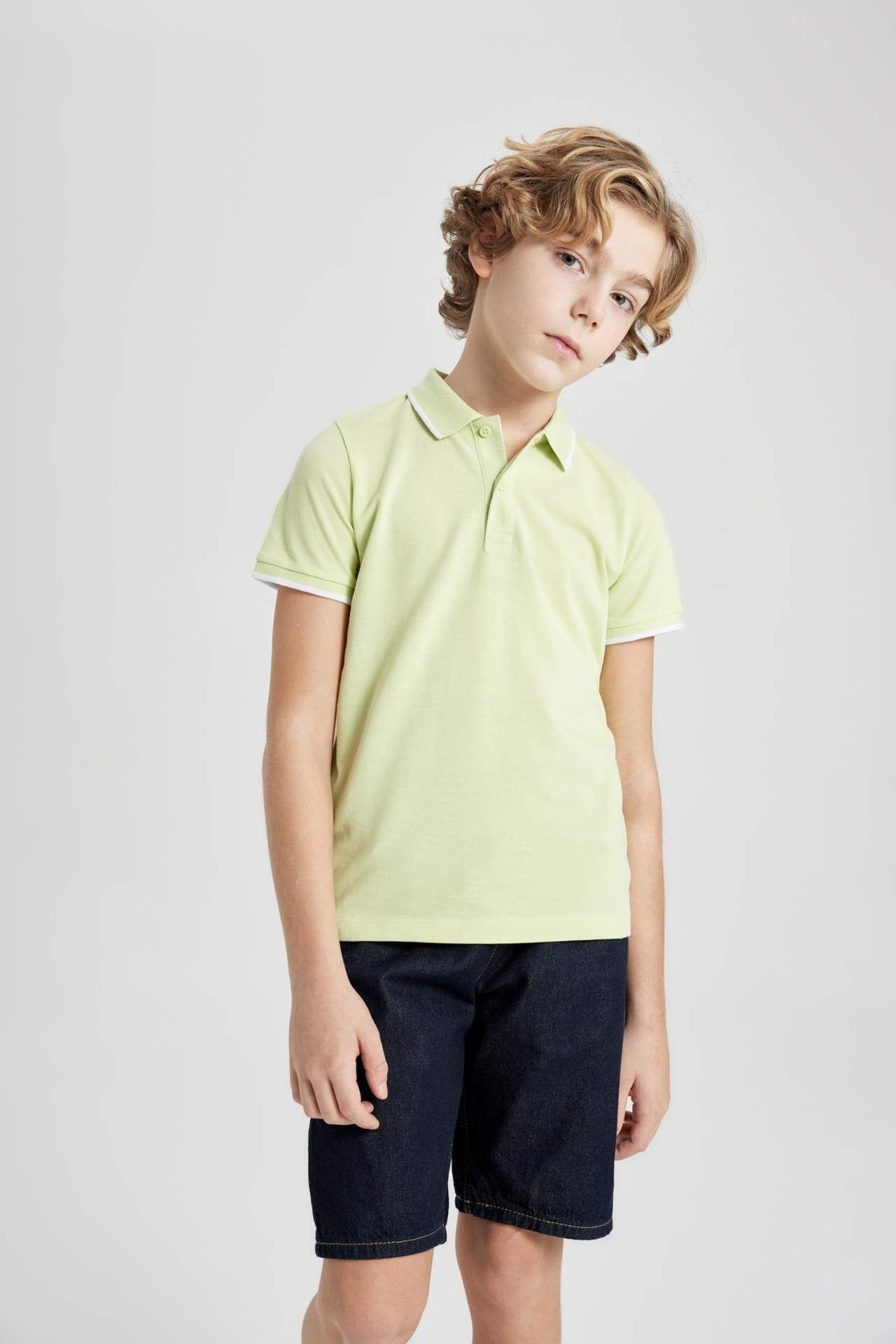 Erkek Çocuk Pike Kısa Kollu Basic Düz Polo Tişört