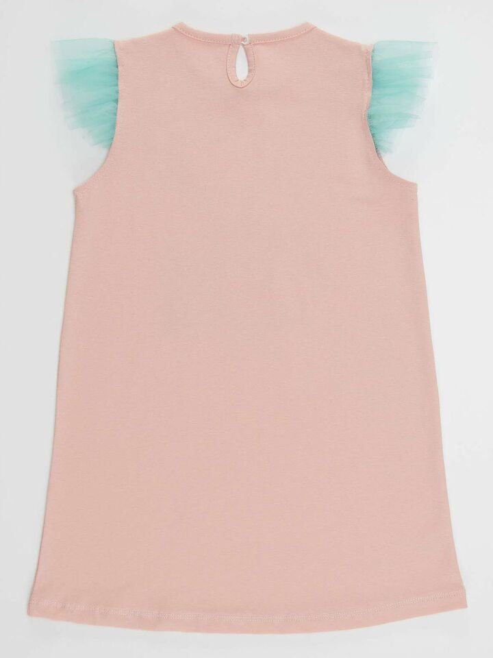 Romantik Kuğu Kız Çocuk Pembe Elbise 2 Y - Somon