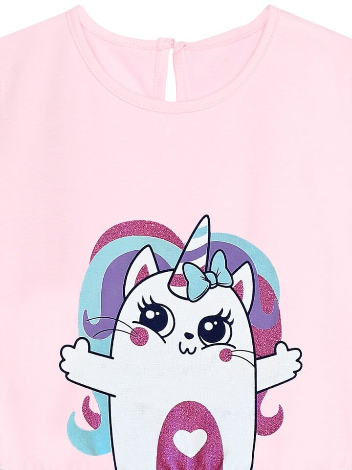 Kedicik Unicorn Kız Çocuk Tüllü Elbise