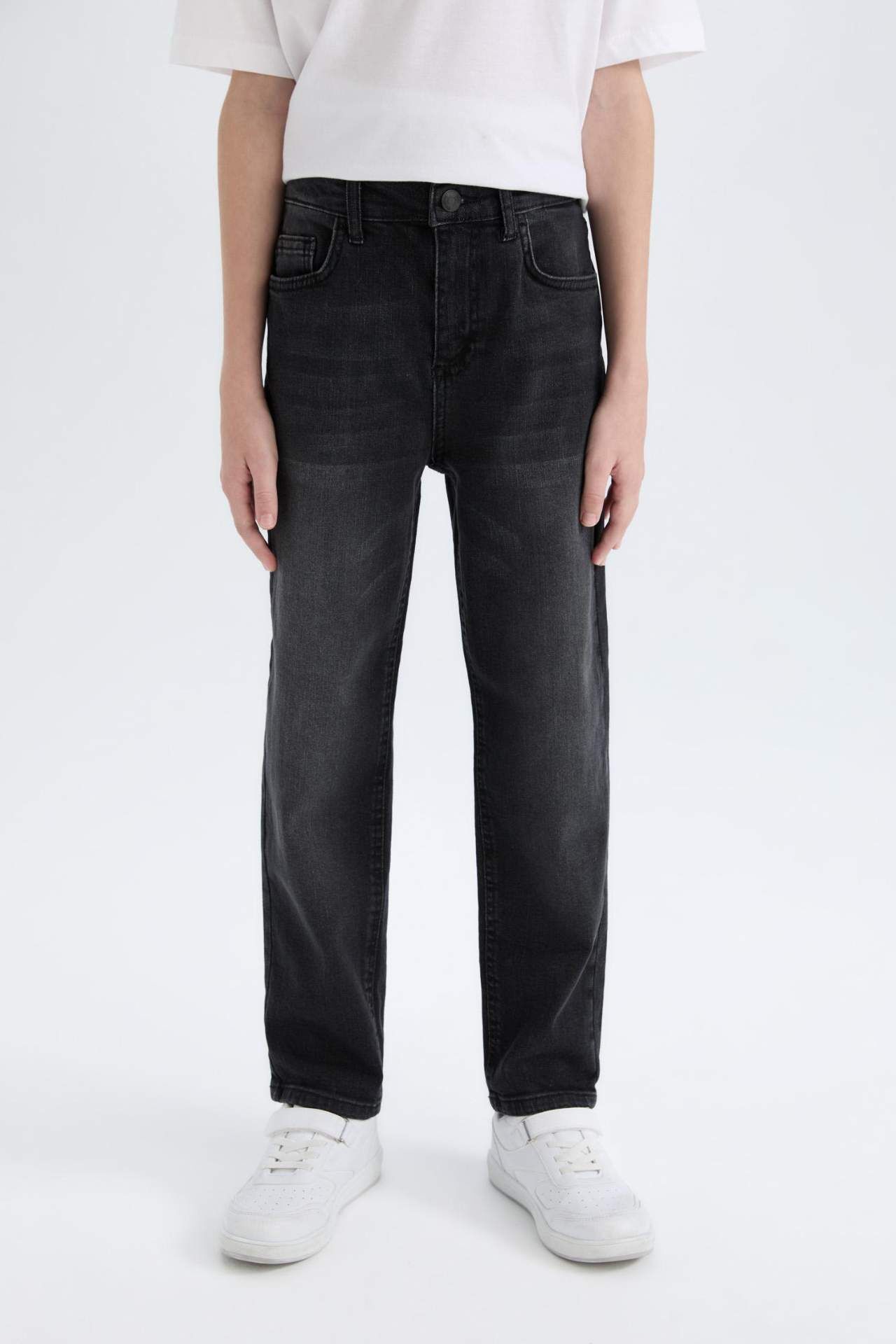 Erkek Çocuk Straight Fit Basic Düz Jean Pantolon