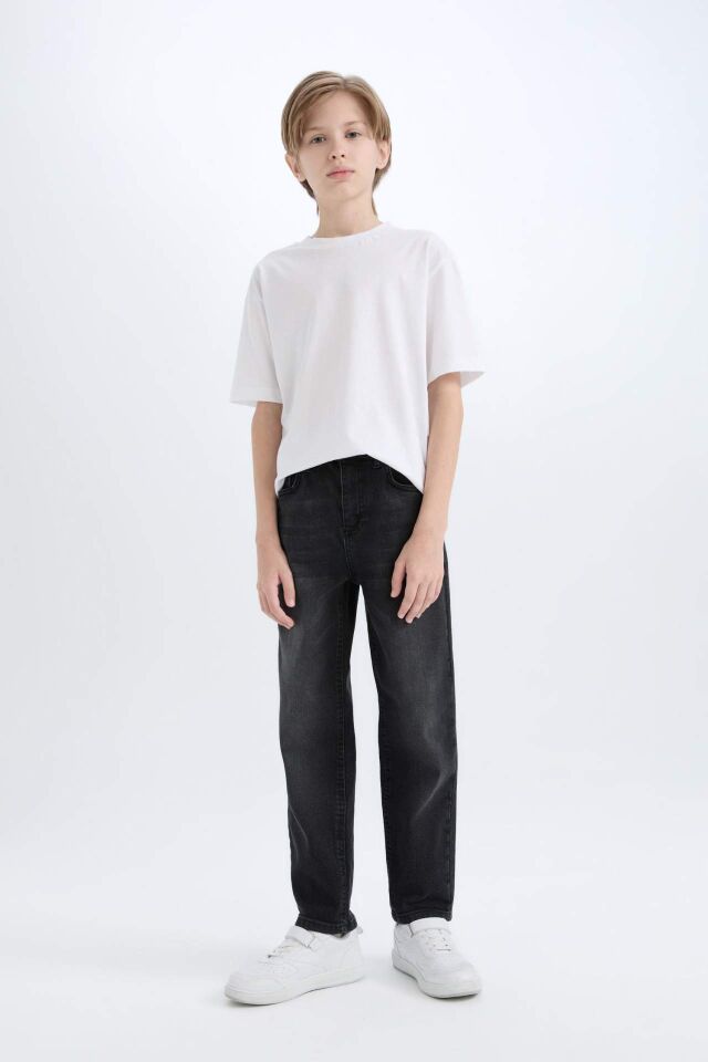Erkek Çocuk Straight Fit Basic Düz Jean Pantolon
