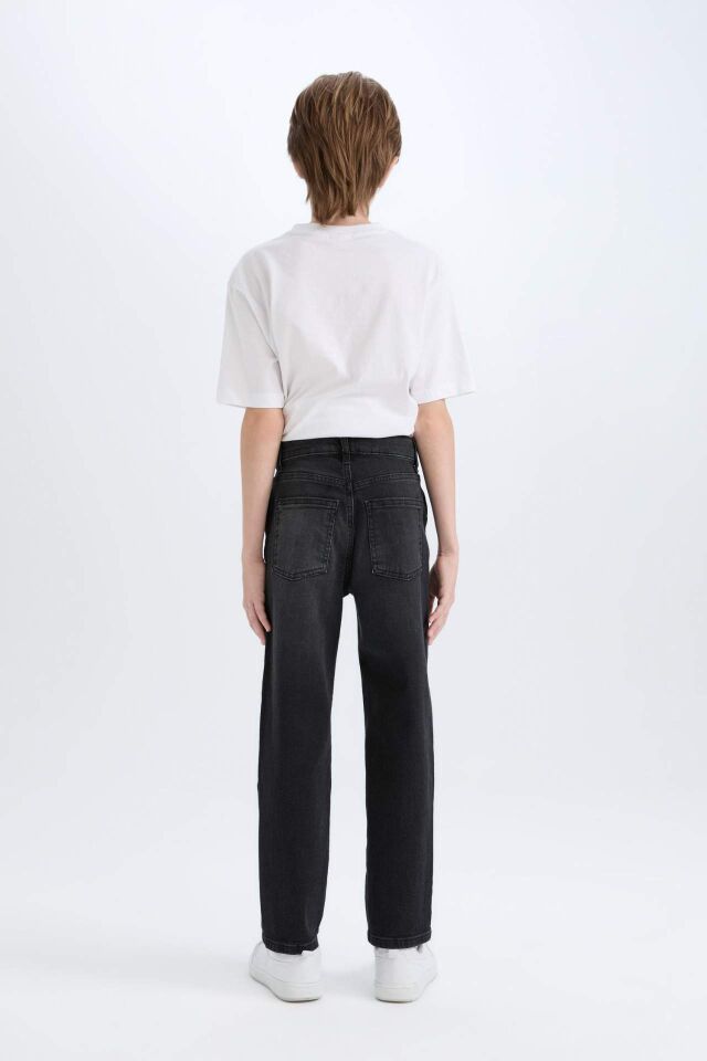 Erkek Çocuk Straight Fit Basic Düz Jean Pantolon