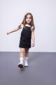Kız Bebek Askılı Jean Elbise