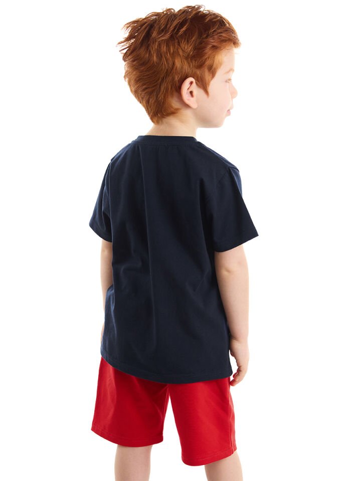 İtfaiyeci Timsah Erkek Çocuk T-Shirt Şort Takım 5 Y - Lacivert, Kırmızı