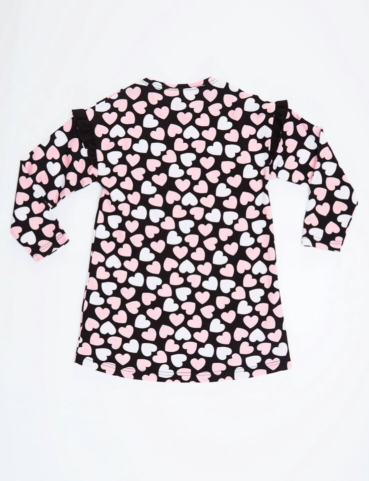 Gümüş Kalpli Kız Çocuk Elbise