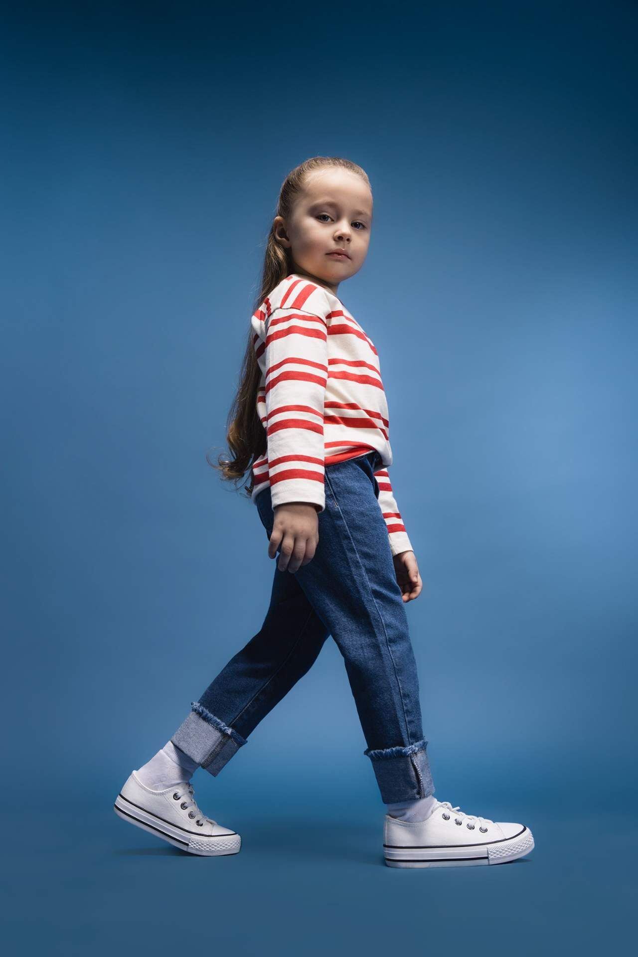 Kız Bebek Paperbag Duble Paça Jean Pantolon %100 Pamuk