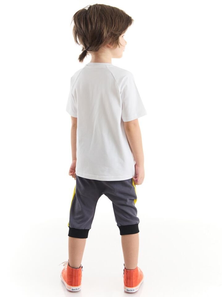 Dino Splash Erkek Çocuk T-shirt Kapri Şort Takım