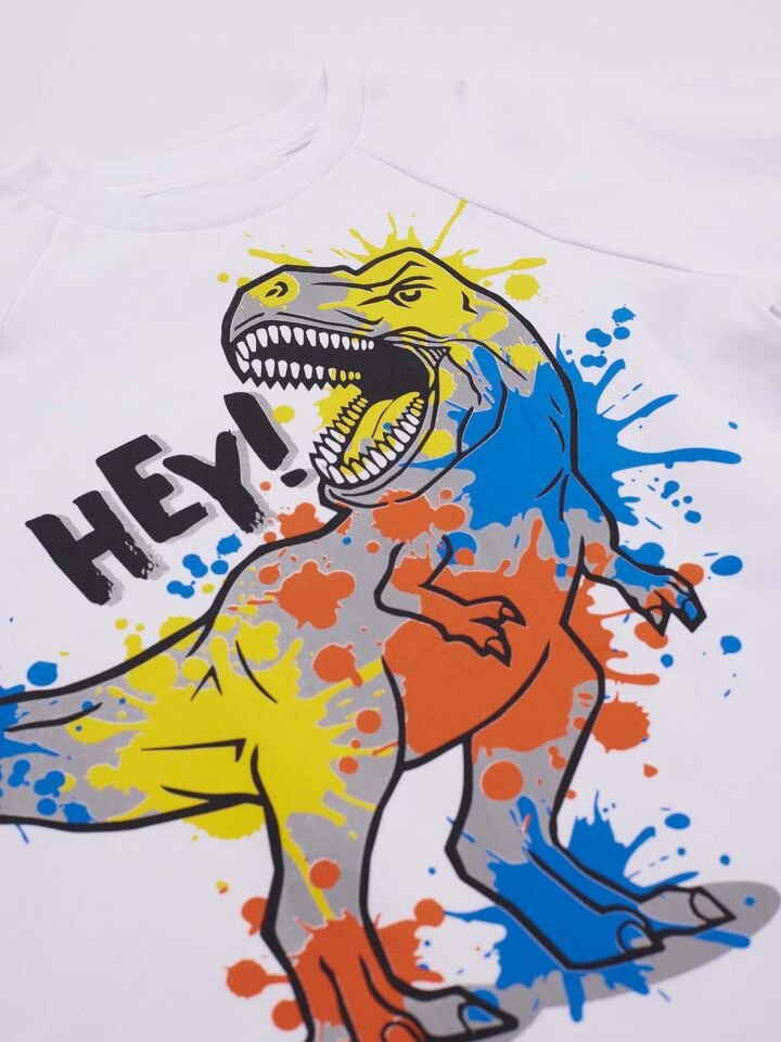 Dino Splash Erkek Çocuk T-shirt Kapri Şort Takım