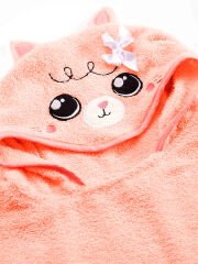 Kedi Kız Çocuk Pembe Havlu Panço 3-4 Y - Pembe
