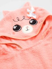 Kedi Kız Çocuk Pembe Havlu Panço 3-4 Y - Pembe