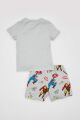 Erkek Bebek Marvel Comics Penye Uzun Kollu Şortlu Pijama Takımı