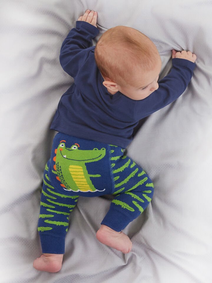 Timsah Erkek Bebek T-shirt Tayt-Pantolon Takım 3-6 M - Lacivert, Yeşil