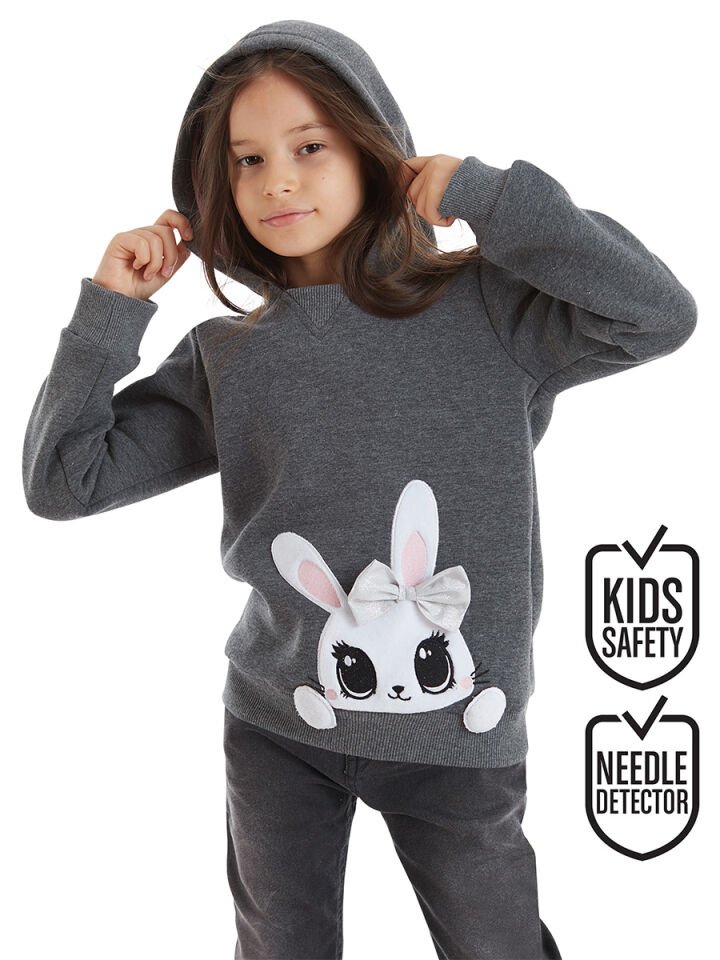 Şirin Tavşan Kız Çocuk Sweatshirt 4 Y - Gri