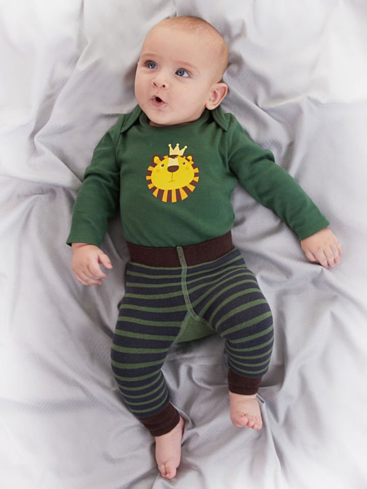 Aslan Erkek Bebek Body Tayt-Pantolon Takım Haki 3-6 M