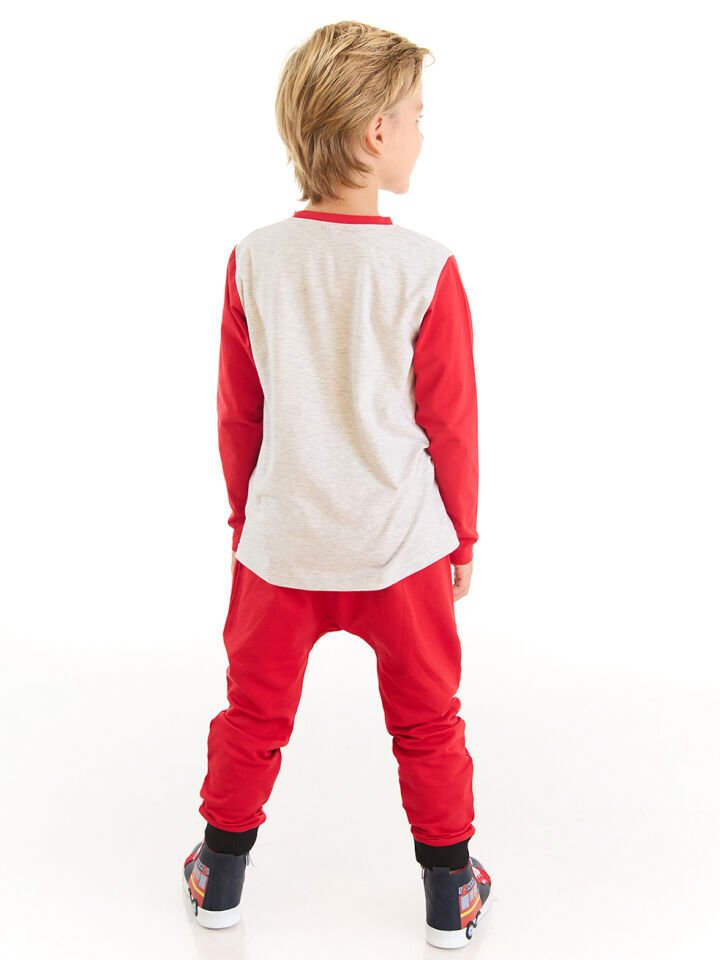 Yılbaşı Canavar Erkek Çocuk T-shirt Pantolon Takım 2 Y - Kırmızı