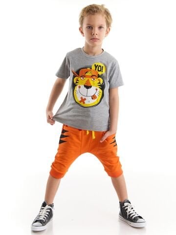 Yo Kaplan Erkek Çocuk T-shirt Kapri Şort Takım