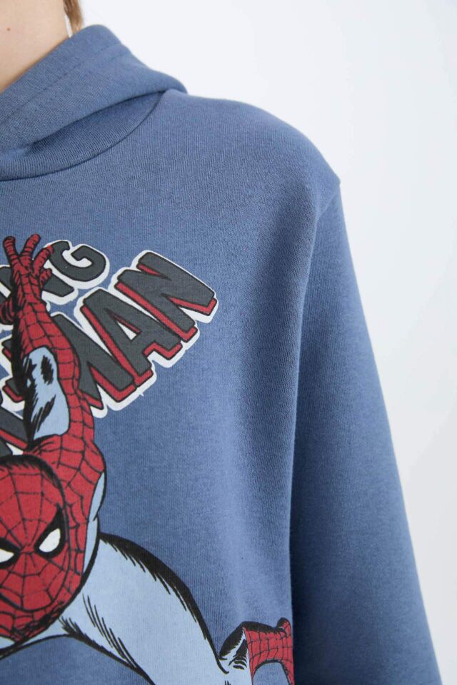 Erkek Çocuk 2'li Takım Marvel Comics Kapüşonlu Sweatshirt Beli Lastikli Eşofman Altı