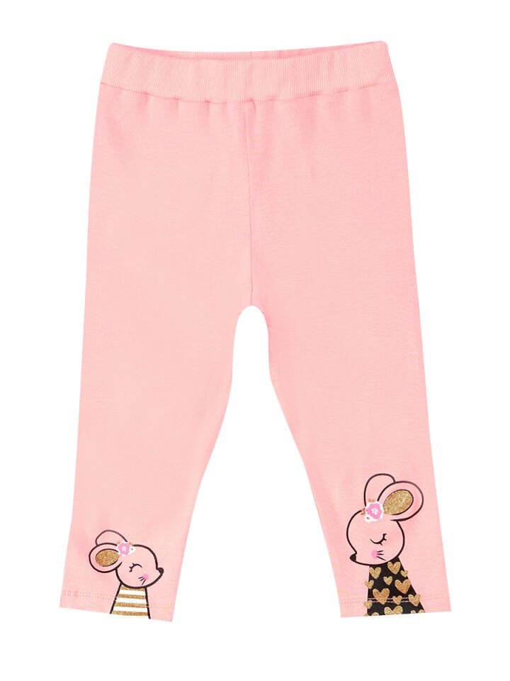 Sevimli Fareler Kız Çocuk T-shirt Tayt Takım 7 Y - Krem, Pembe