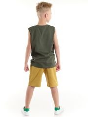 Safari Erkek Çocuk T-Shirt Gabardin Şort Takım 6 Y - Haki, Hardal