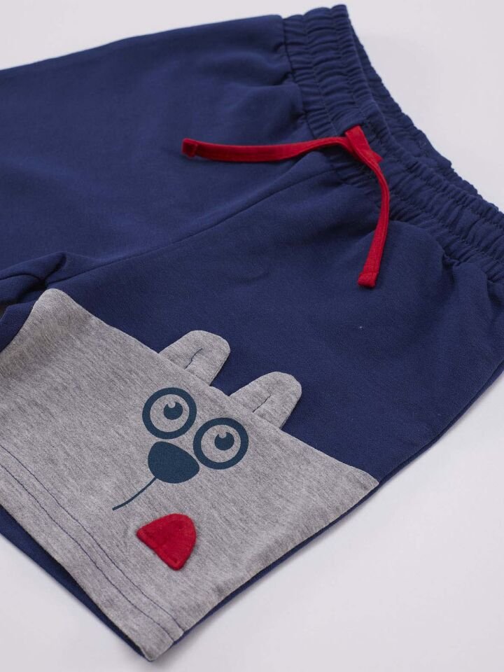 Bark Erkek Çocuk Gri T-Shirt Lacivert Şort Takım 3 Y - Lacivert, Gri