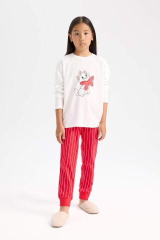 Kız Çocuk Aristocats  Pijama Takımı Uzun Kollu Üst Beli Lastikli Uzun Alt