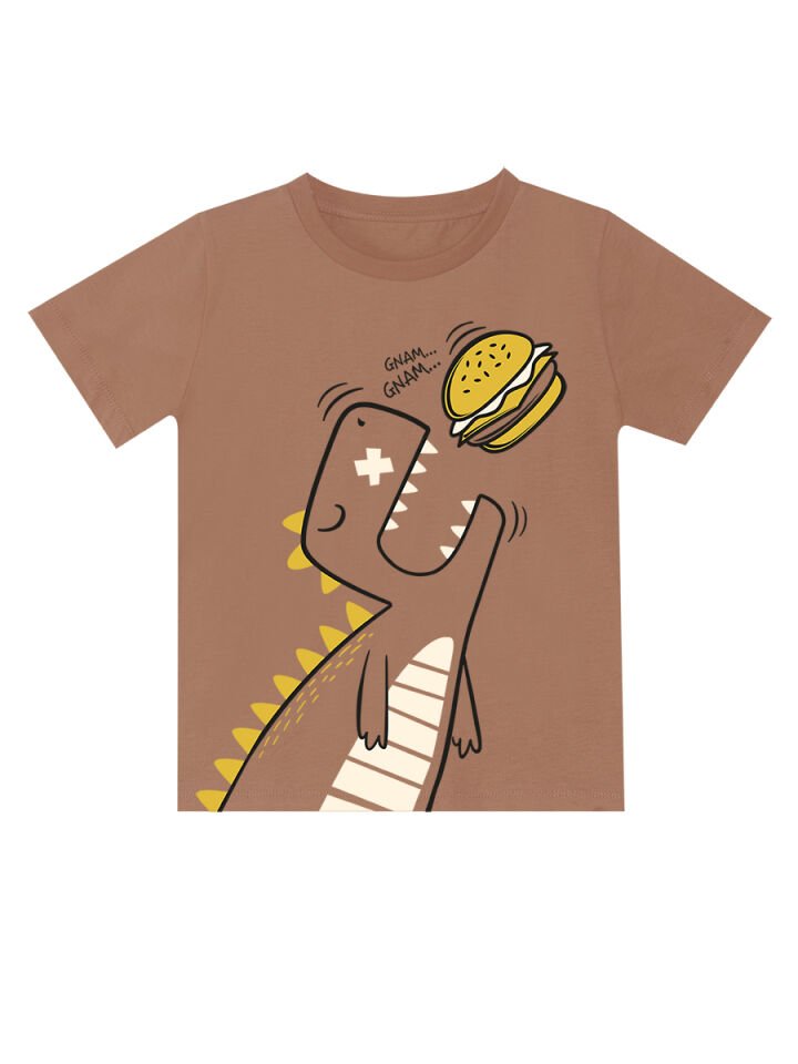 Oyuncu Dino Erkek Çocuk T-shirt Şort Takım 3 Y - Kahverengi, Hardal