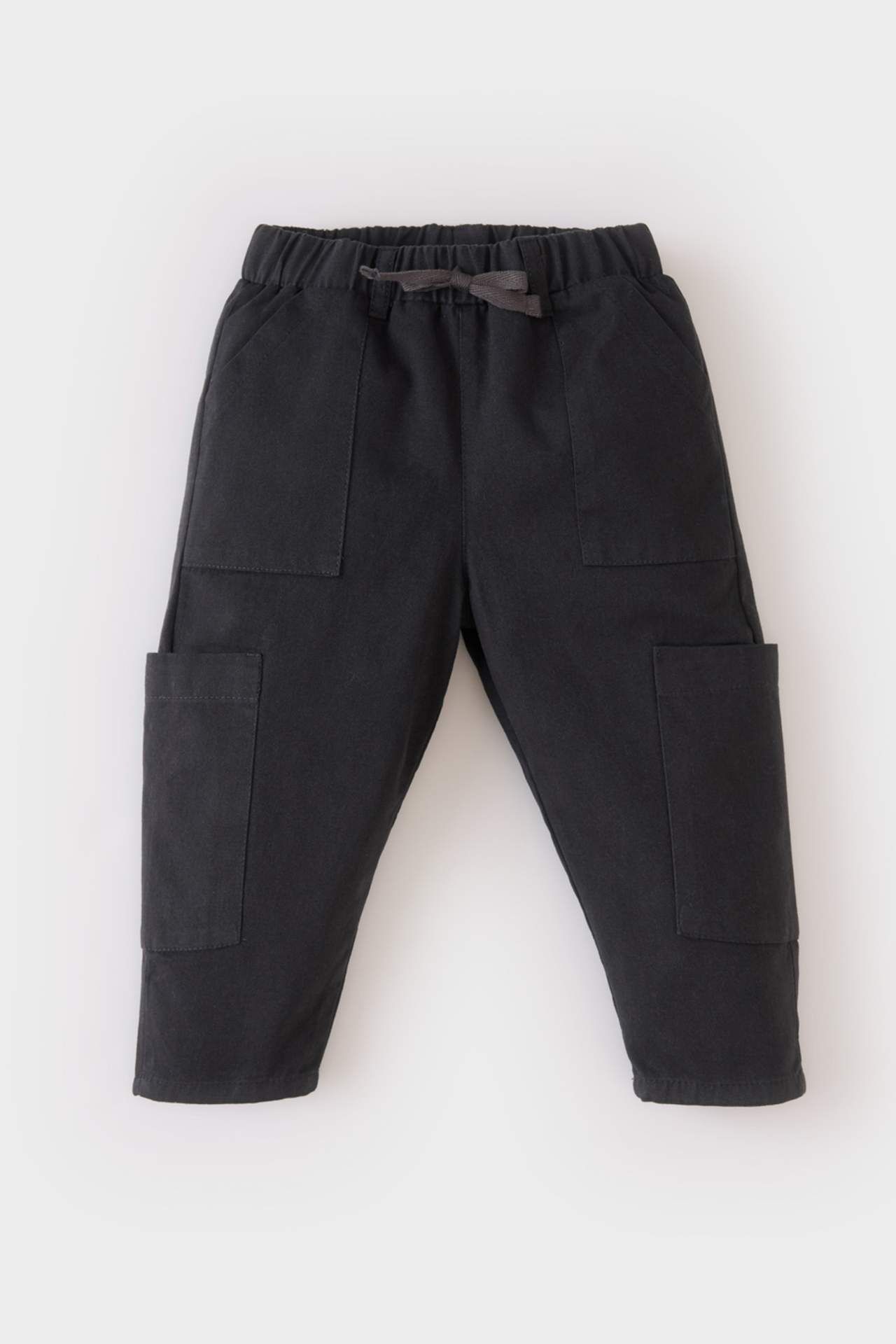 Unisex Kargo Fit Esnek Belli Düz Paça Gabardin Pantolon