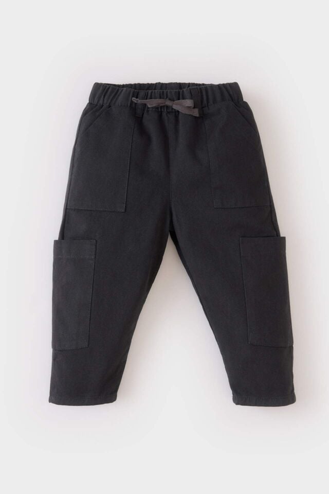 Unisex Kargo Fit Esnek Belli Düz Paça Gabardin Pantolon