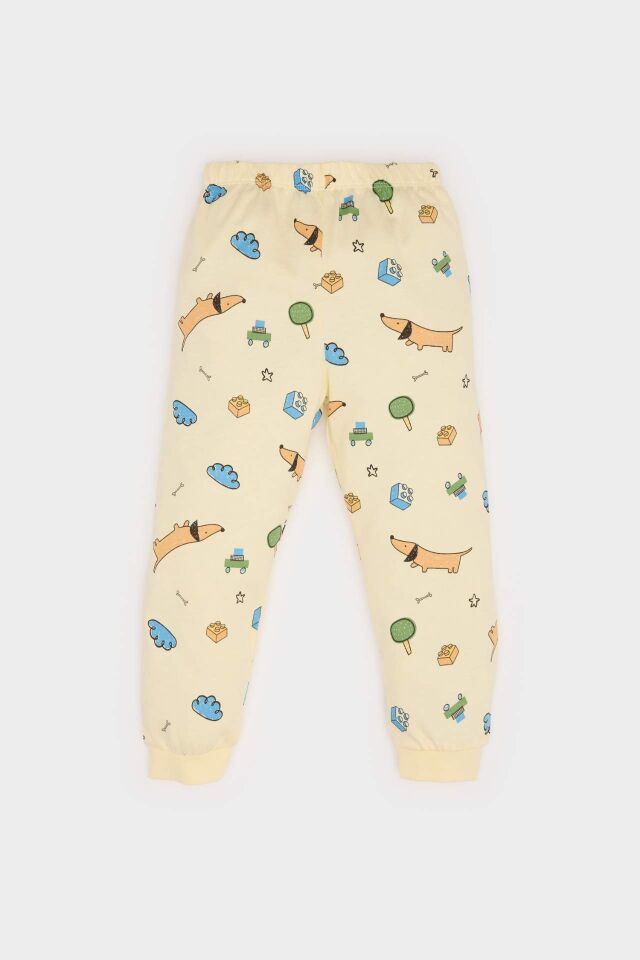 Erkek Bebek Pijama Takımı Desenli Kısa Kollu Penye Üst Beli Lastikli Uzun Alt
