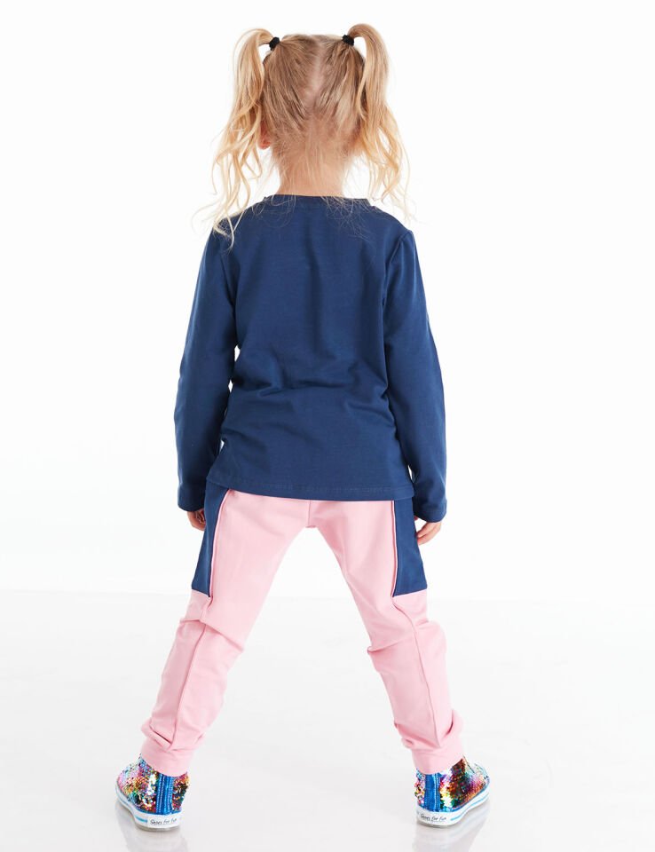 Cute Fox Kız Çocuk T-shirt Pantolon Takım 4 Y - Lacivert, Pembe