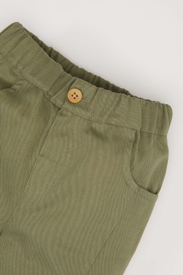 Erkek Bebek Beli Lastikli Düz Paça Gabardin Pantolon