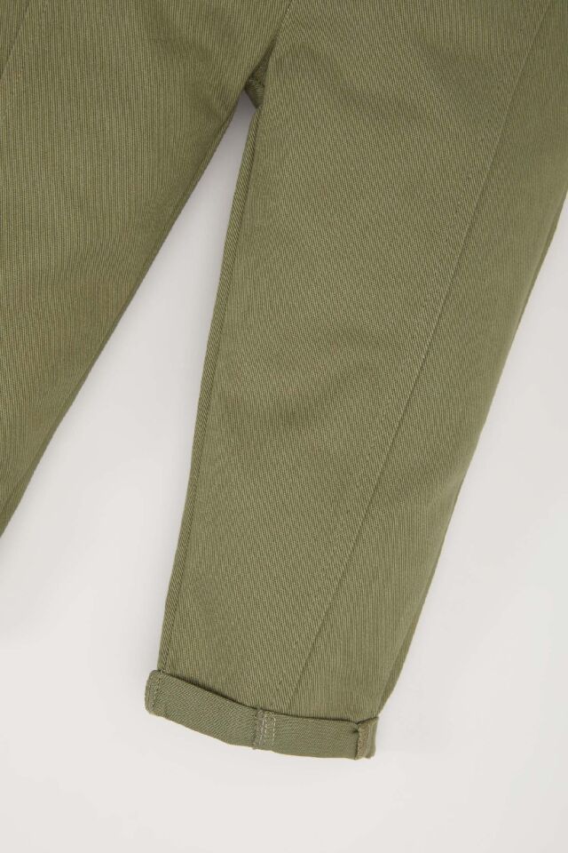 Erkek Bebek Beli Lastikli Düz Paça Gabardin Pantolon