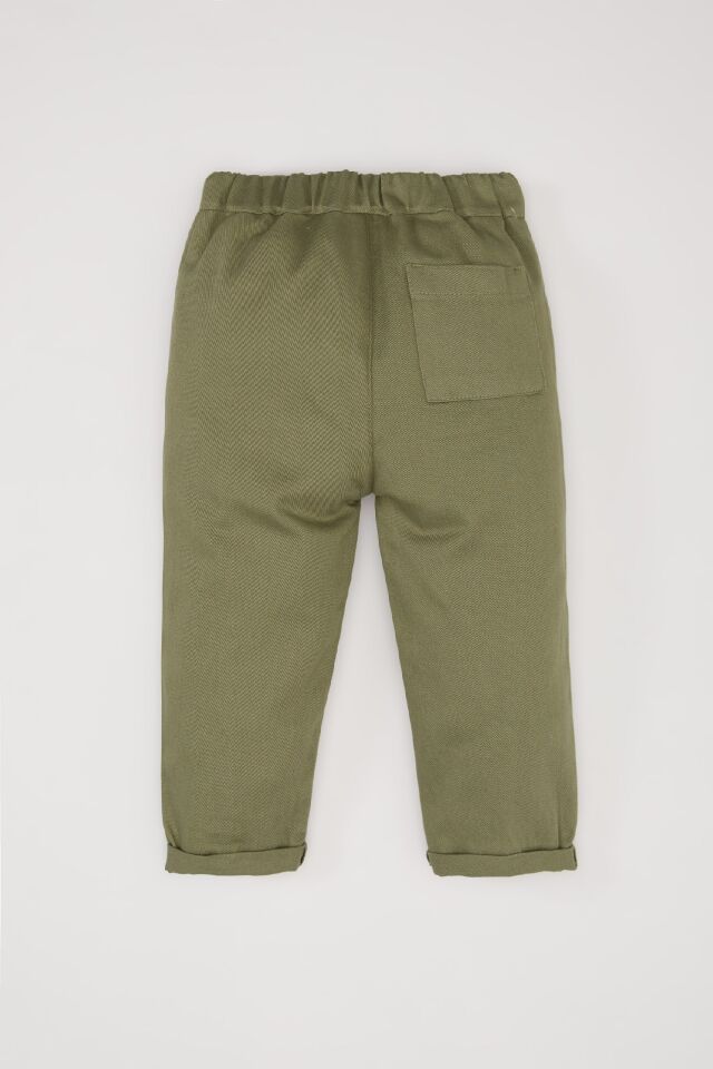 Erkek Bebek Beli Lastikli Düz Paça Gabardin Pantolon