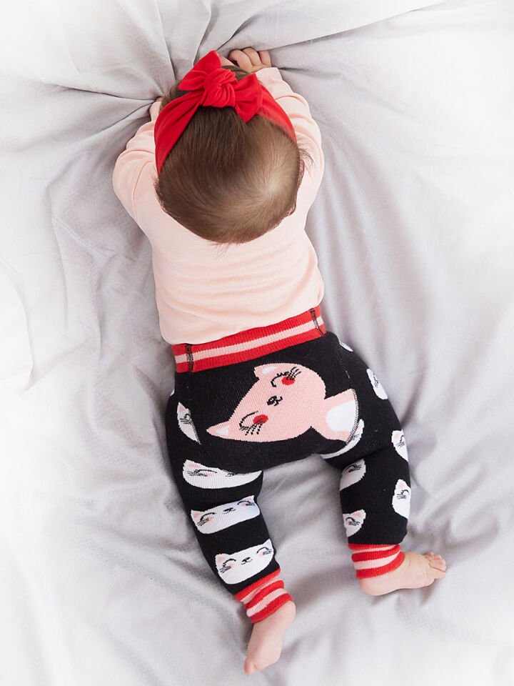 Kedi Kız Bebek Body Tayt-Pantolon Takım 18-24 M - Pembe, Siyah, Beyaz