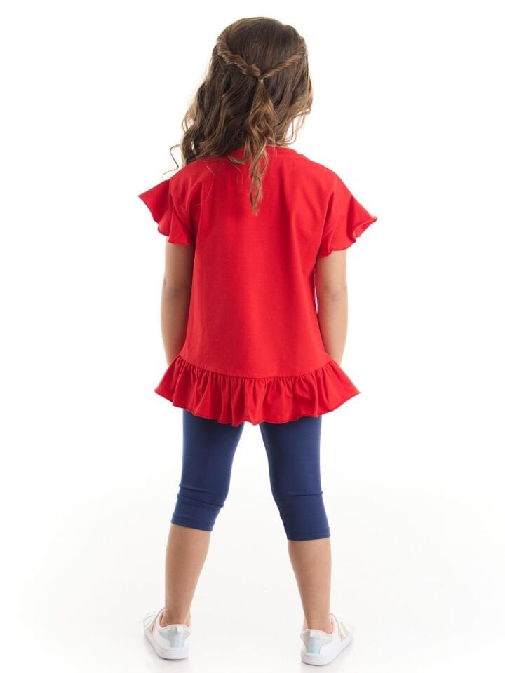 Yaramaz Kedi Kız Çocuk T-shirt Tayt Takım