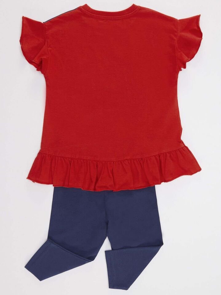 Yaramaz Kedi Kız Çocuk T-shirt Tayt Takım