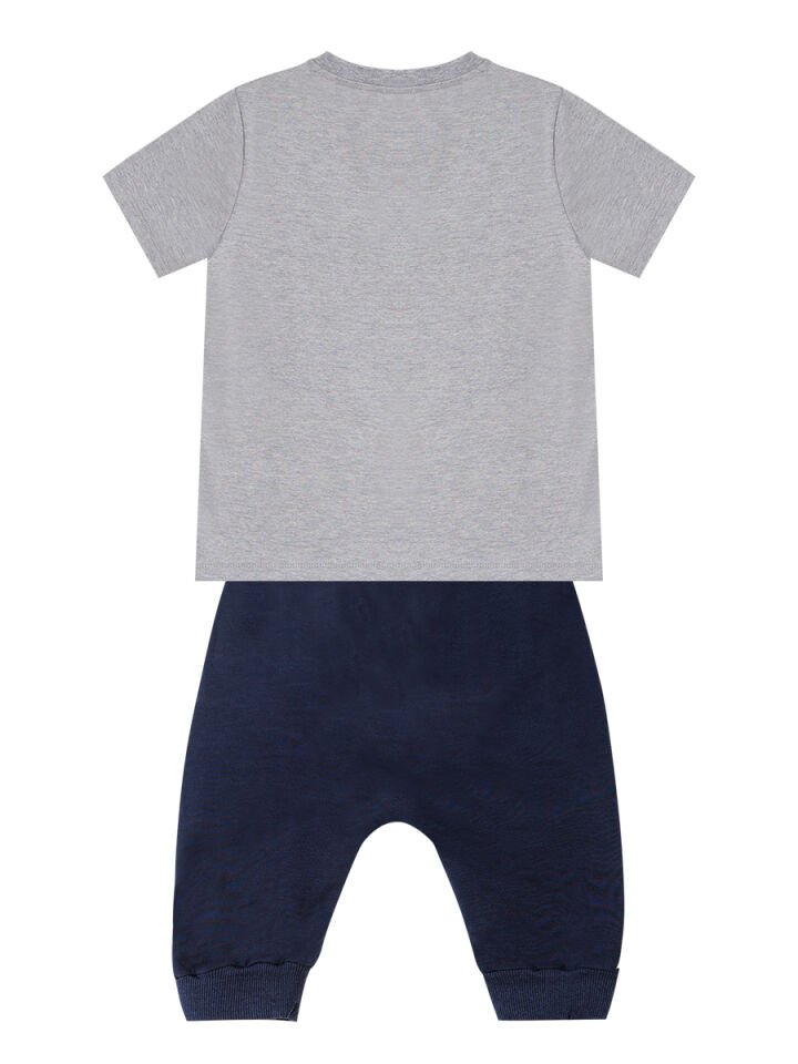Ahoy Koala Erkek Çocuk T-shirt Kapri Şort Takım 5 Y - Gri, Lacivert