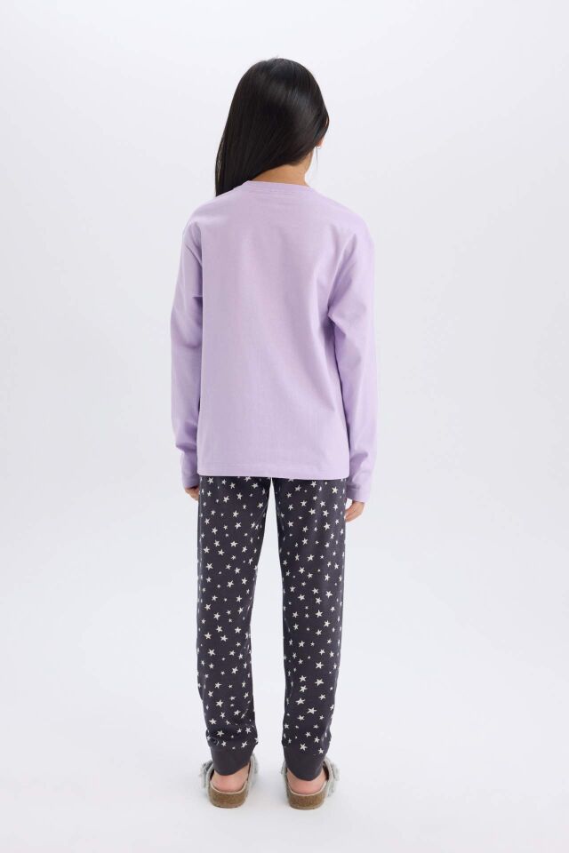 Kız Çocuk Pijama Takımı Uzun Kollu Üst Esnek Belli Uzun Alt