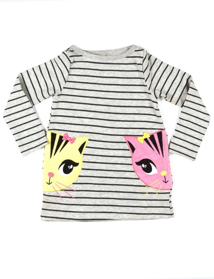 İkiz Kedi Kız Çocuk Elbise